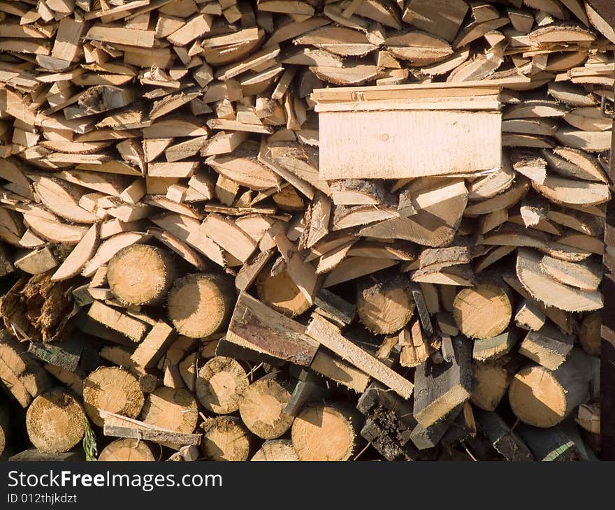 Many big and small logs