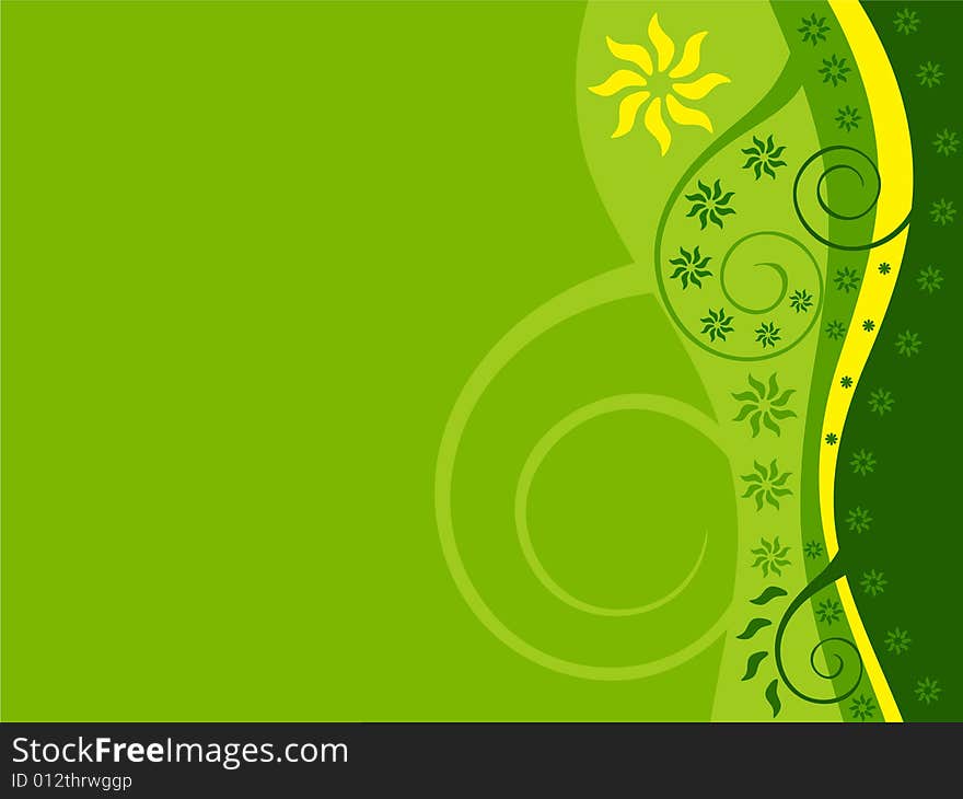 Floral background on a green tones. Floral background on a green tones