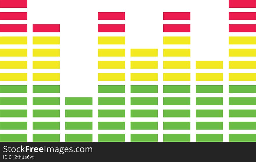 Equalizer - audio and sound controller, green, yellow, red