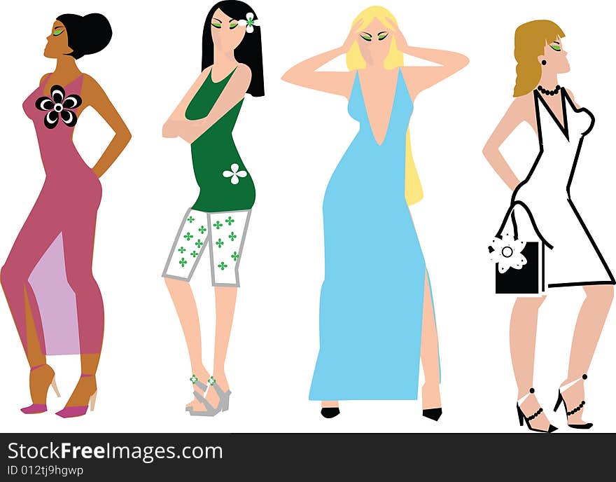 Vector fashion girls for your design