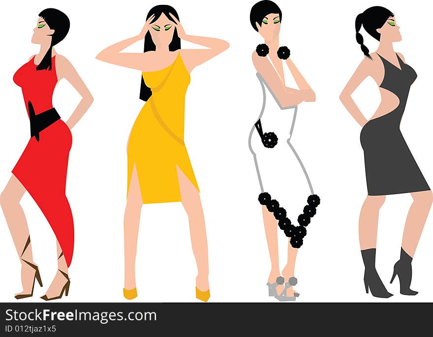 Vector fashion girls for your design