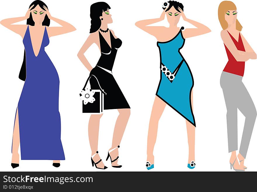 Vector fashion girls for your design