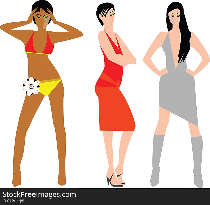 Vector fashion girls for your design