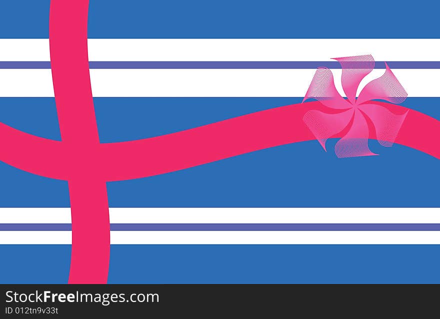 A Pink Ribbon and a Bow are Featured in an Abstract Illustration. A Pink Ribbon and a Bow are Featured in an Abstract Illustration.