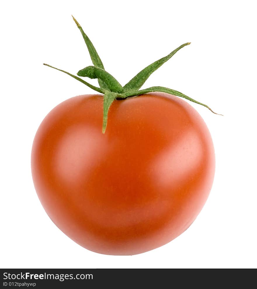 Red tomato isolated on a white background