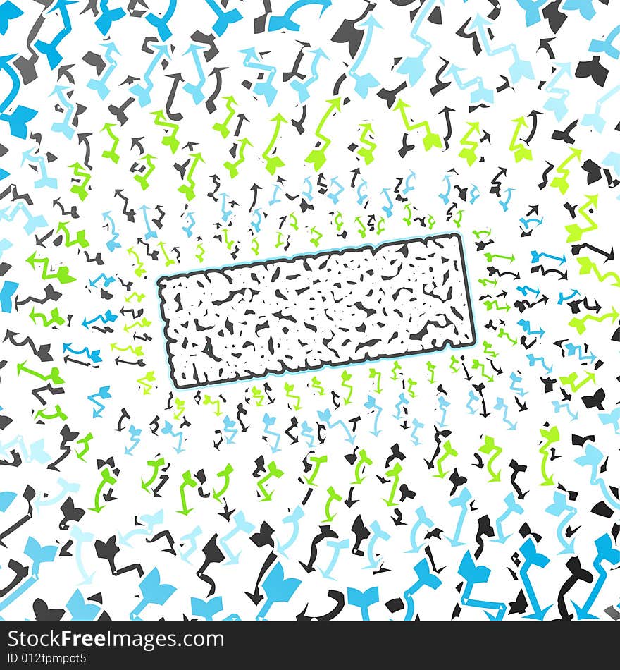 Vector illustration of hundreds of crazy arrows pointing outwards with a big sign in the middle. Vector illustration of hundreds of crazy arrows pointing outwards with a big sign in the middle.