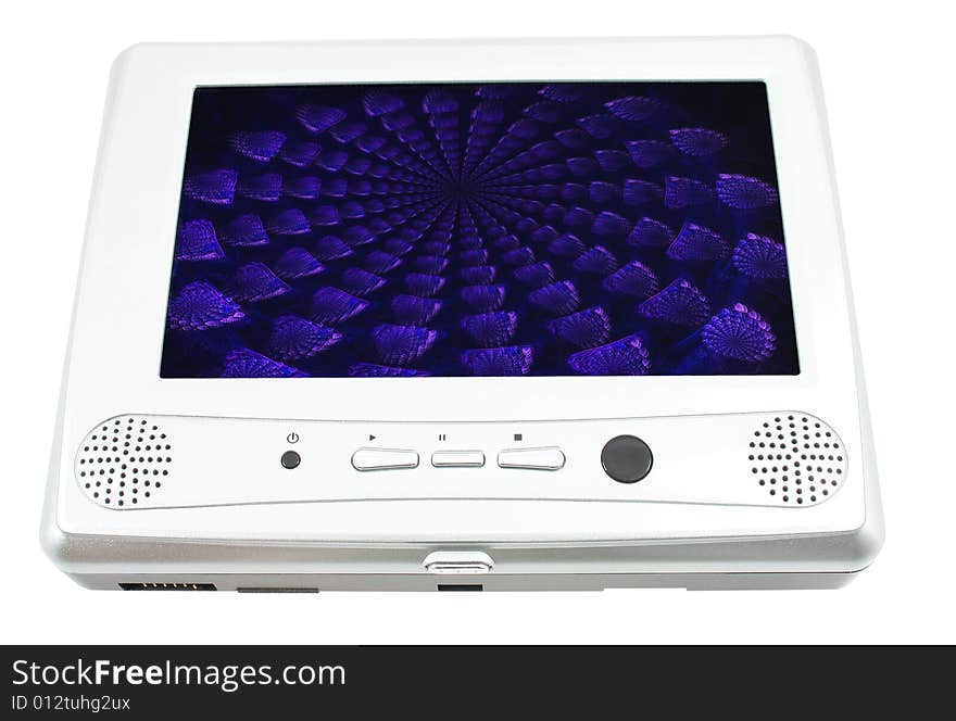 Dvd player with illustration on white background