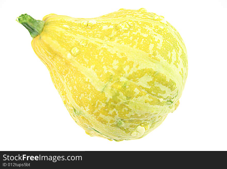 Yellow pumpkin on white background