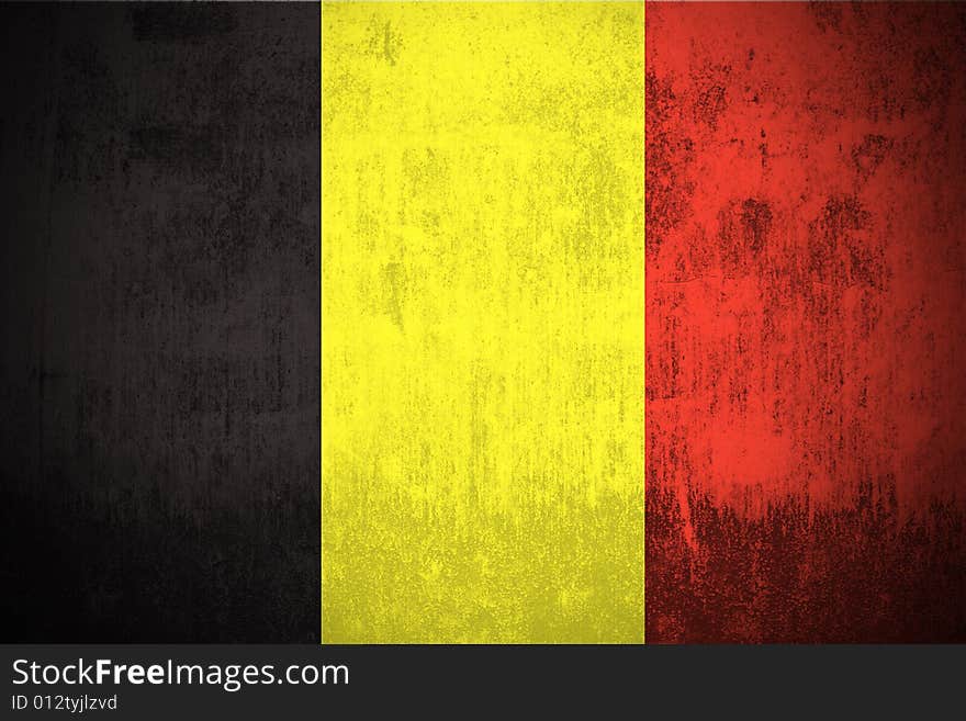 Grunge Flag Of Belgium