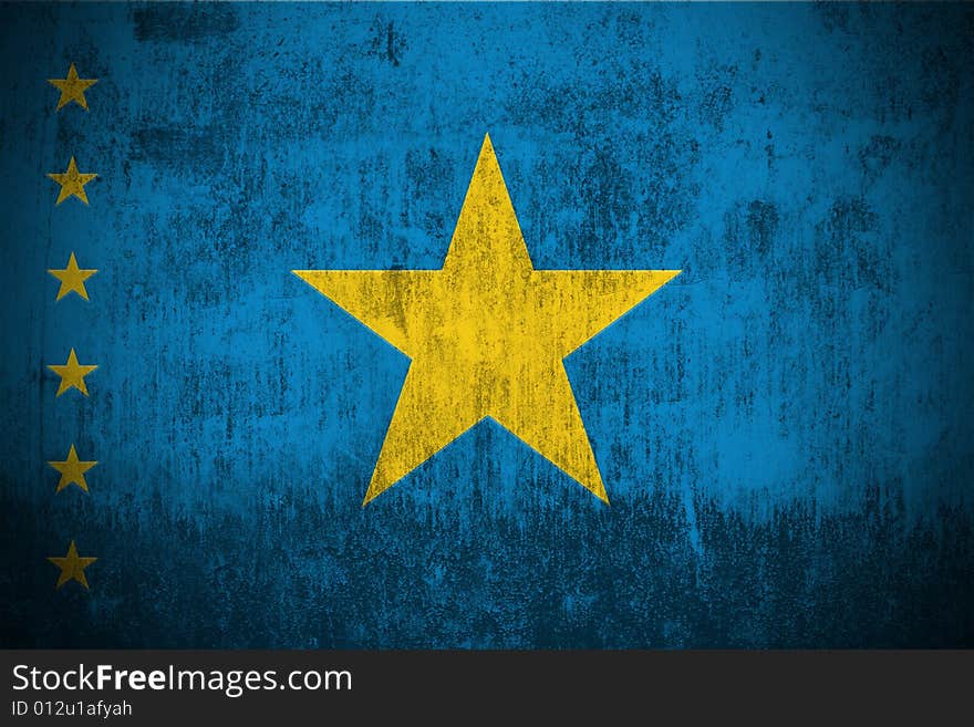 Grunge Flag Of Democratic Republic Congo