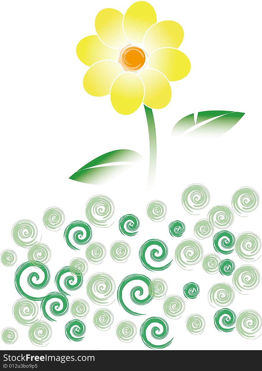 Yellow Flower And Green Grass