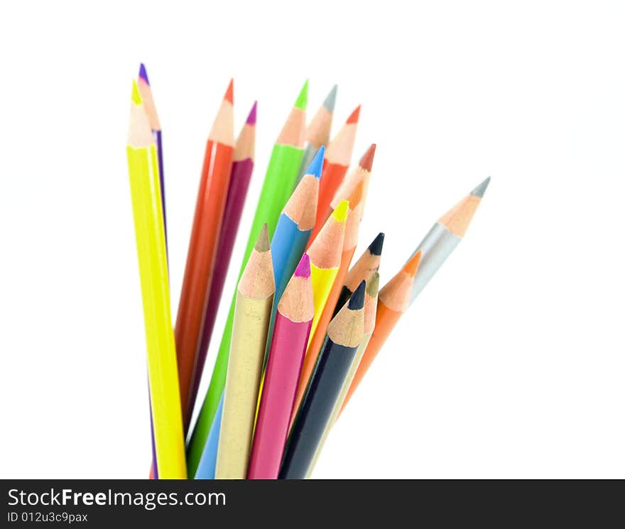 Color pencils isolated on white