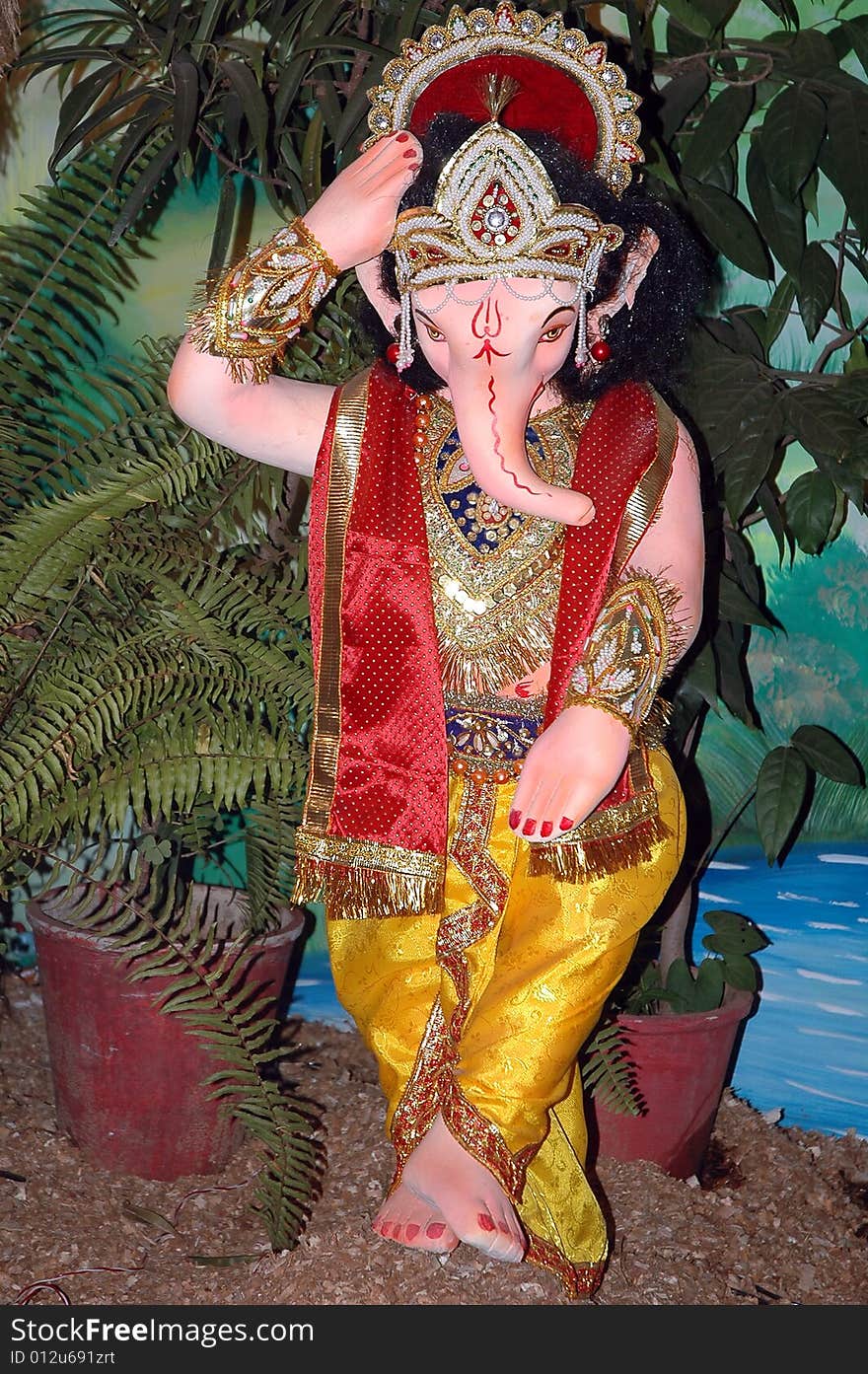 Lord Ganesha in role of krishna