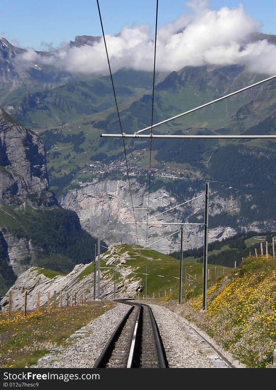 View on Muerren Switzerland