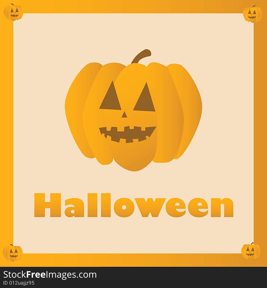 Cartoon illustration of Jack o'lantern for Halloween