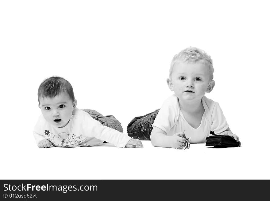 Cute brother and sister from different races having fun together. Cute brother and sister from different races having fun together