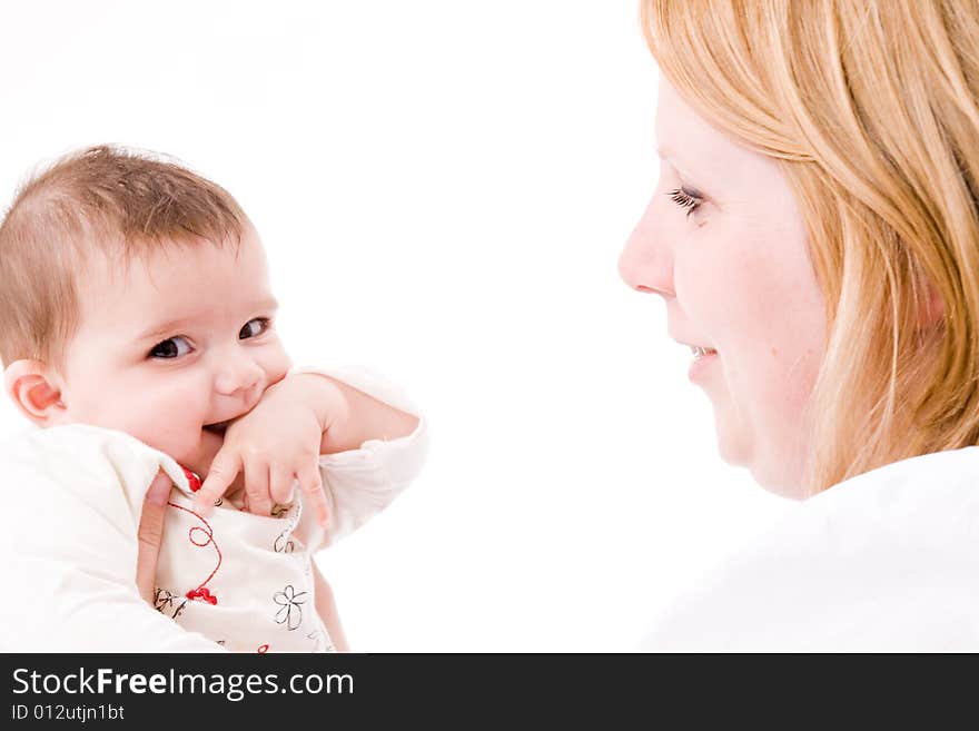 Cute asian baby hugging with her mother. Cute asian baby hugging with her mother