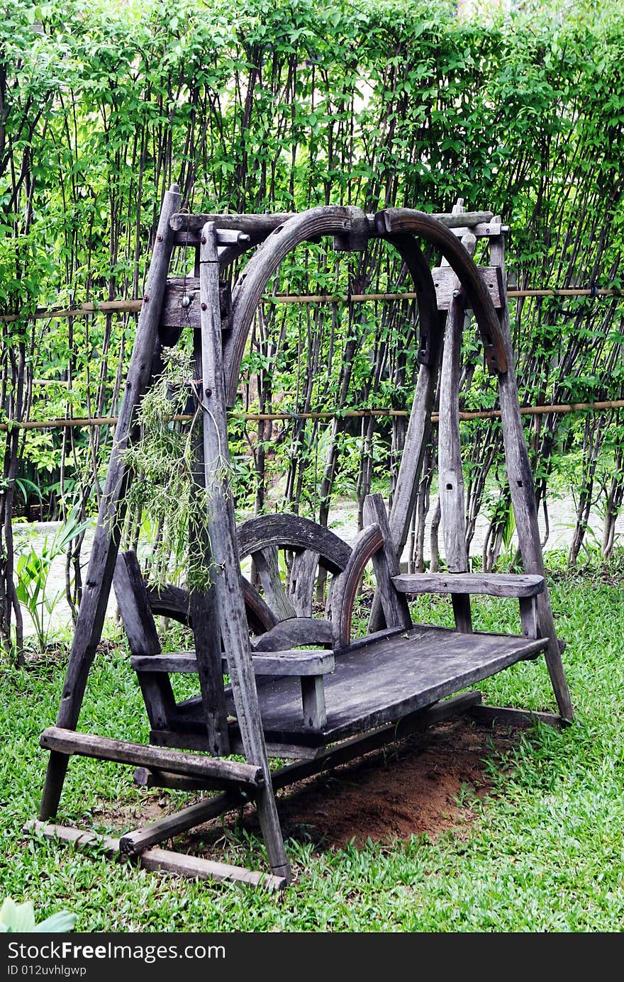 Wooden garden chair.