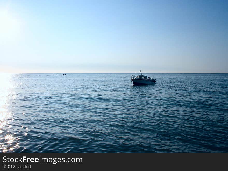 Wave on sea  under year blue sky and cloud