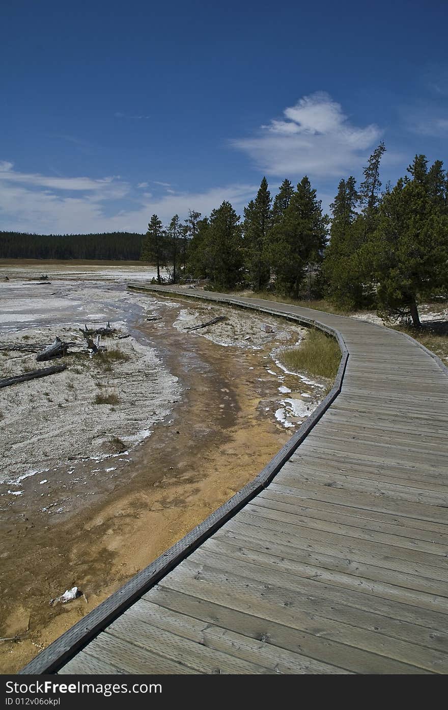 Yellow Stone Boardwalk along Hotsprings