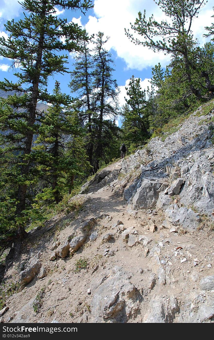 Cory pass hiking trail in banff national park, alberta, canada. Cory pass hiking trail in banff national park, alberta, canada