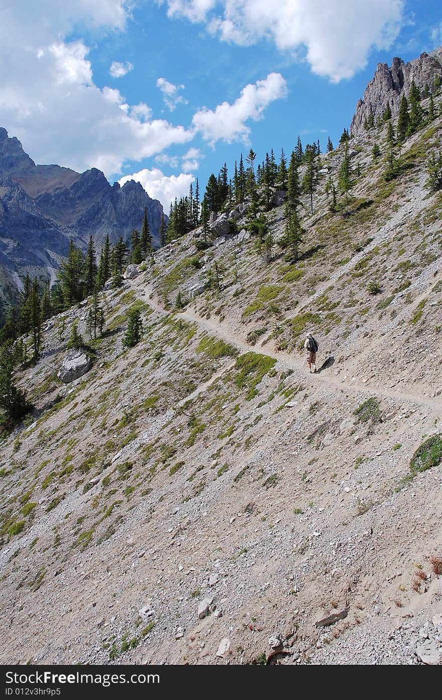 Hiking Trail In Rocky Mountains