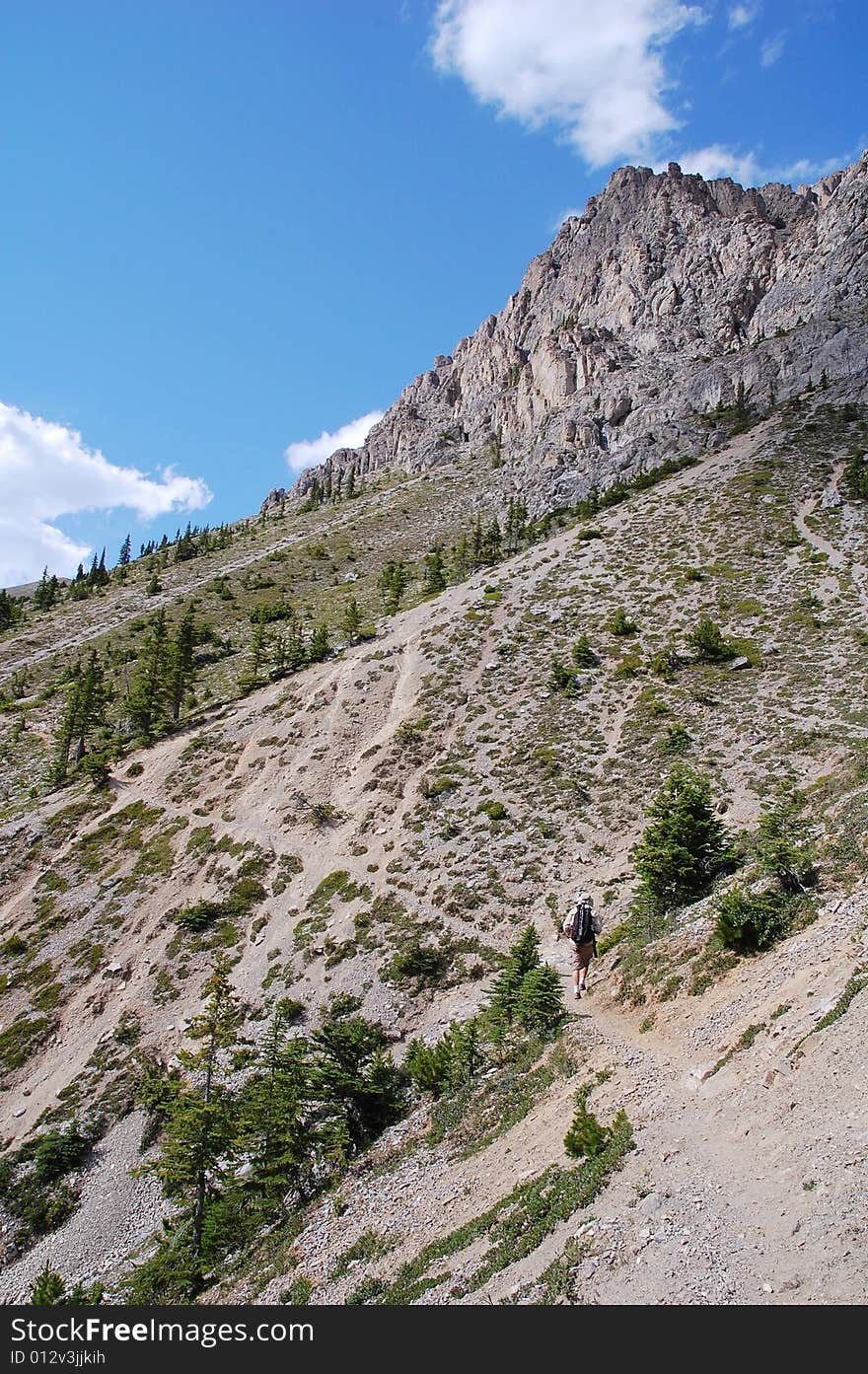 Hiking Trail In Rocky Mountains