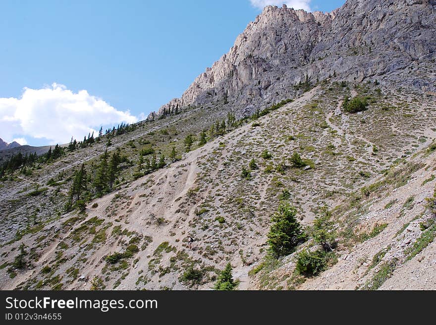 Steep hiking trail