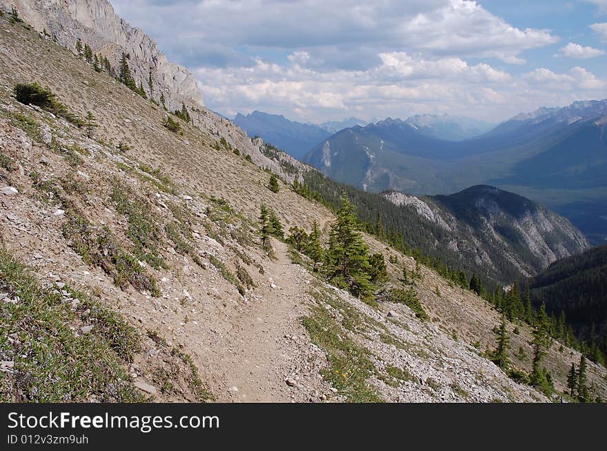 Hiking Trail In Rocky Mountains