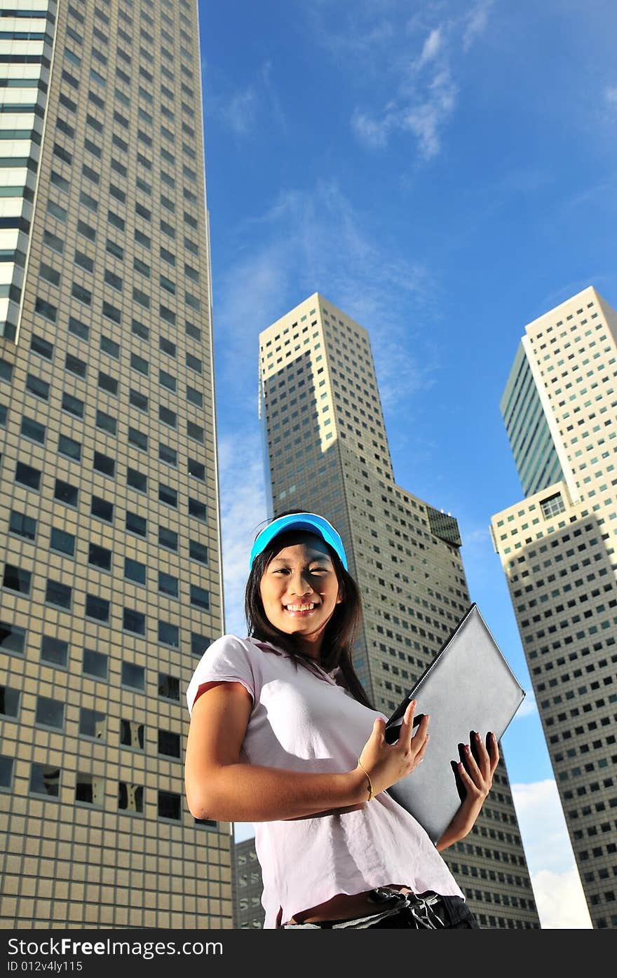 Picture of girl in casual attire. Picture of girl in casual attire.