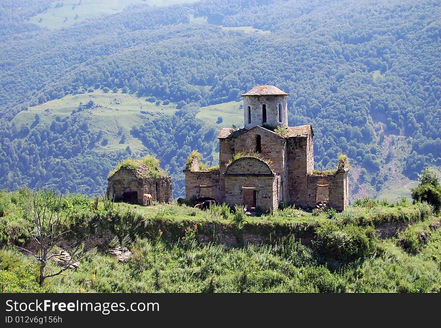 Ancient Temple In Mountains