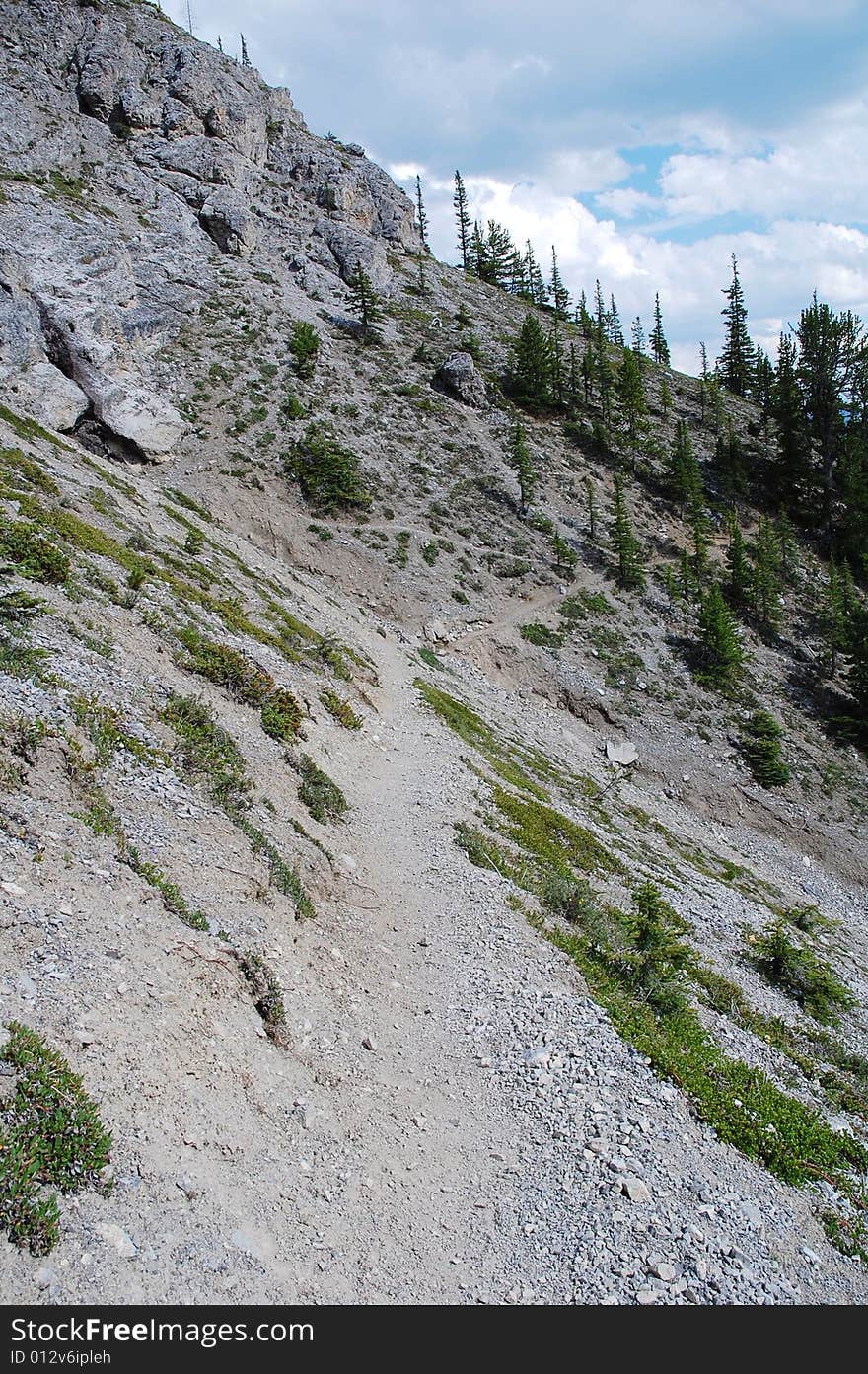 Cory pass hiking trail in banff national park, alberta, canada. Cory pass hiking trail in banff national park, alberta, canada