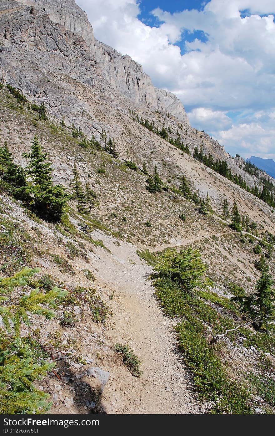 Cory pass hiking trail in banff national park, alberta, canada. Cory pass hiking trail in banff national park, alberta, canada