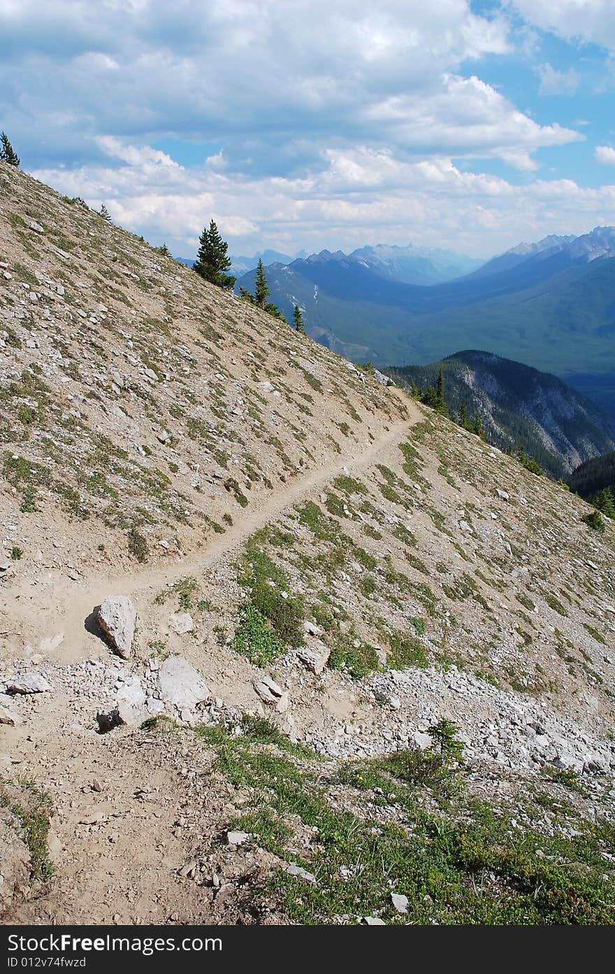 Cory pass hiking trail in banff national park, alberta, canada. Cory pass hiking trail in banff national park, alberta, canada