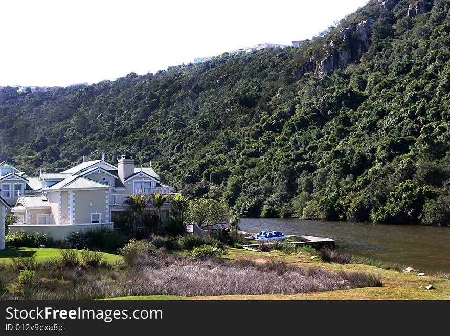 Nature's valley in  south africa, people have their houses there. Nature's valley in  south africa, people have their houses there