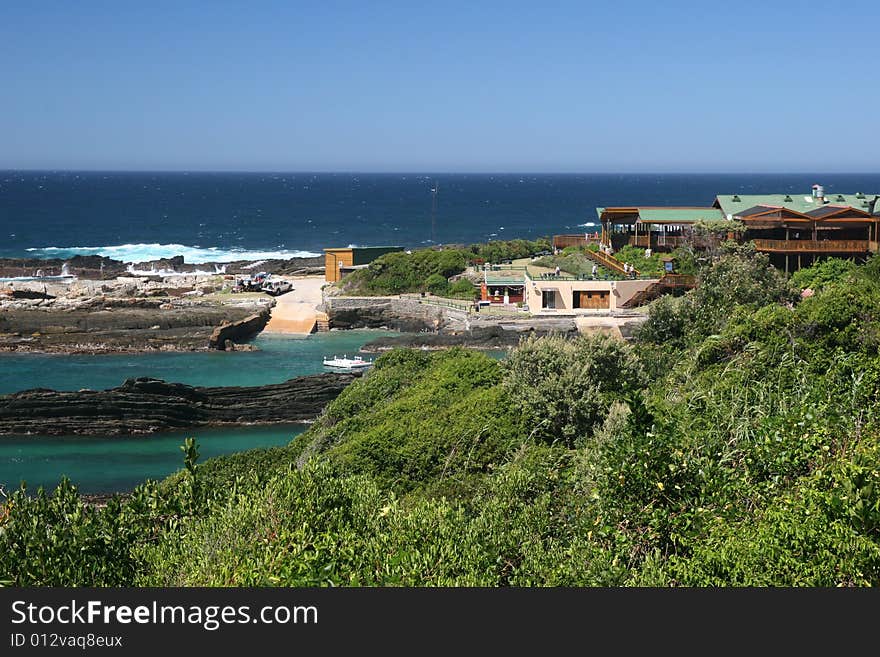 Nature's valley in  south africa, people have their houses there. Nature's valley in  south africa, people have their houses there