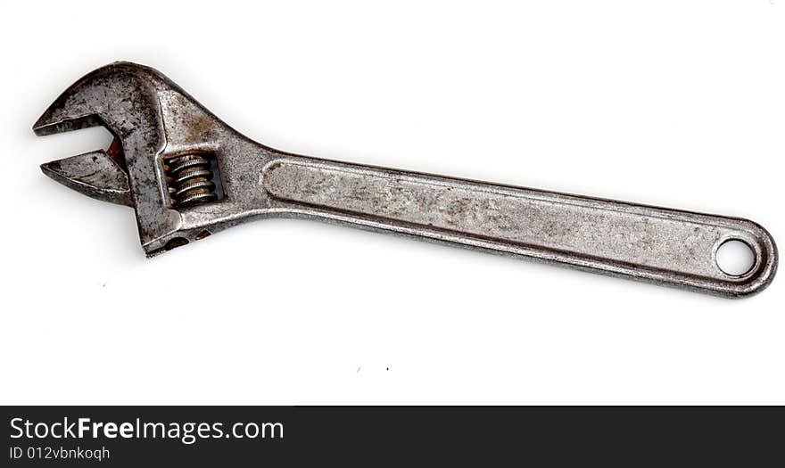 Shot of an adjustable spanner isolated on white