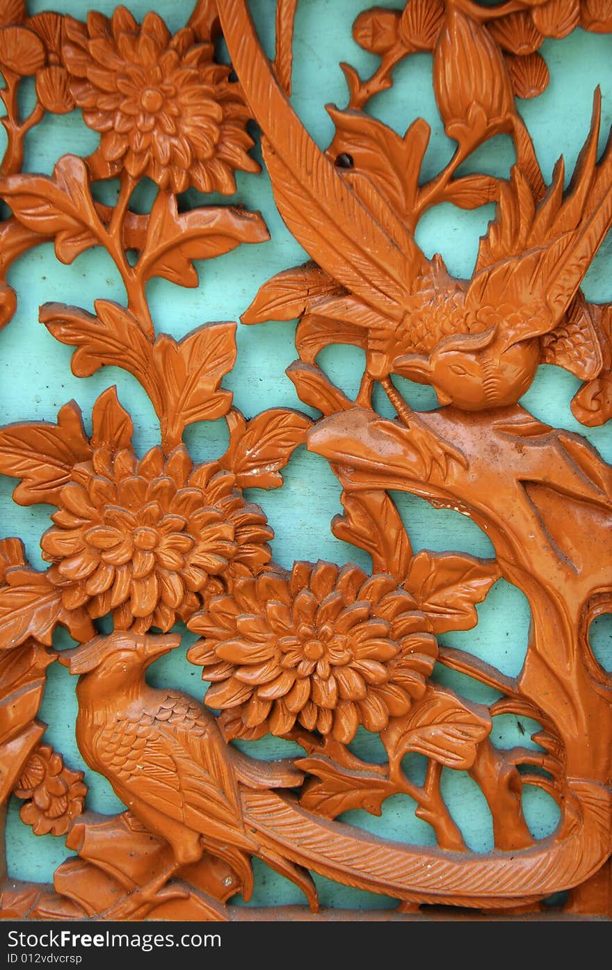 A colouful traditional chinese carving