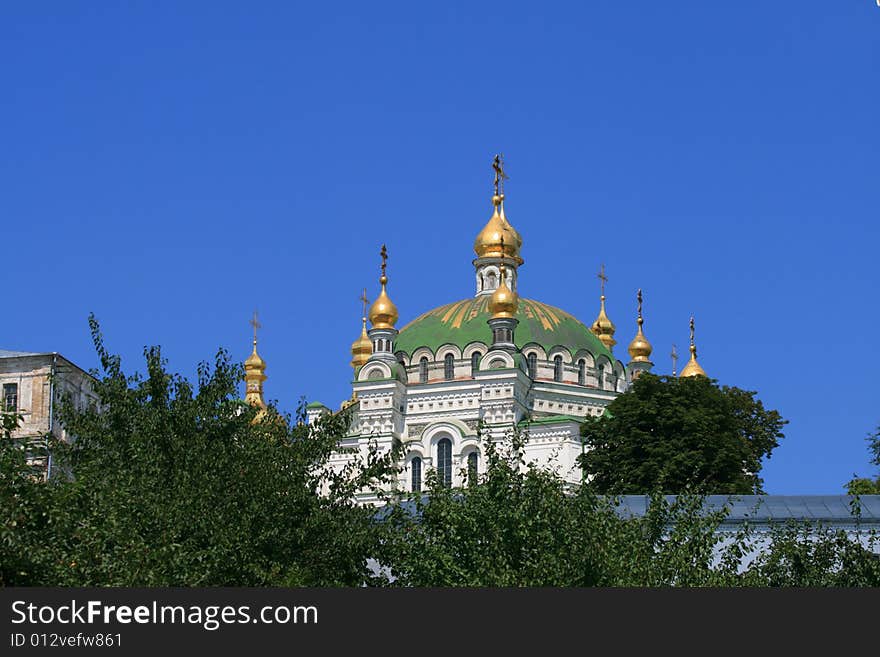 Beautiful temple in good weather in an environment of green plantings. Beautiful temple in good weather in an environment of green plantings