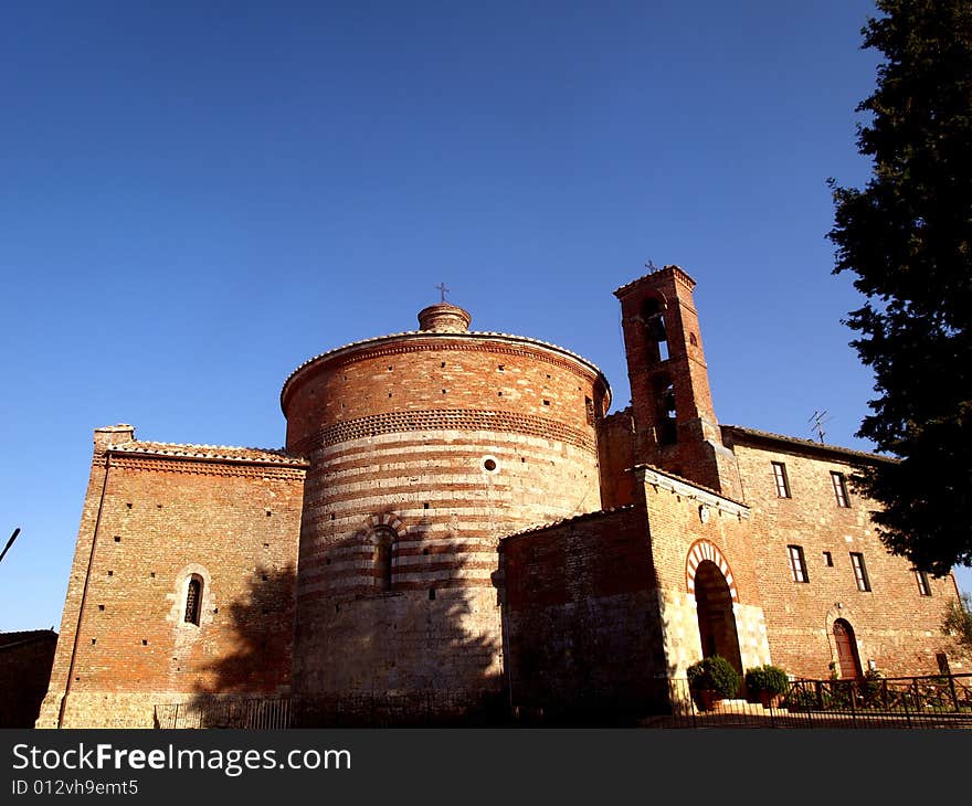 Landscape of Montesiepi Hermitage in Tuscany