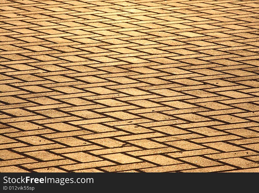 Textured tile and sunny street. Textured tile and sunny street