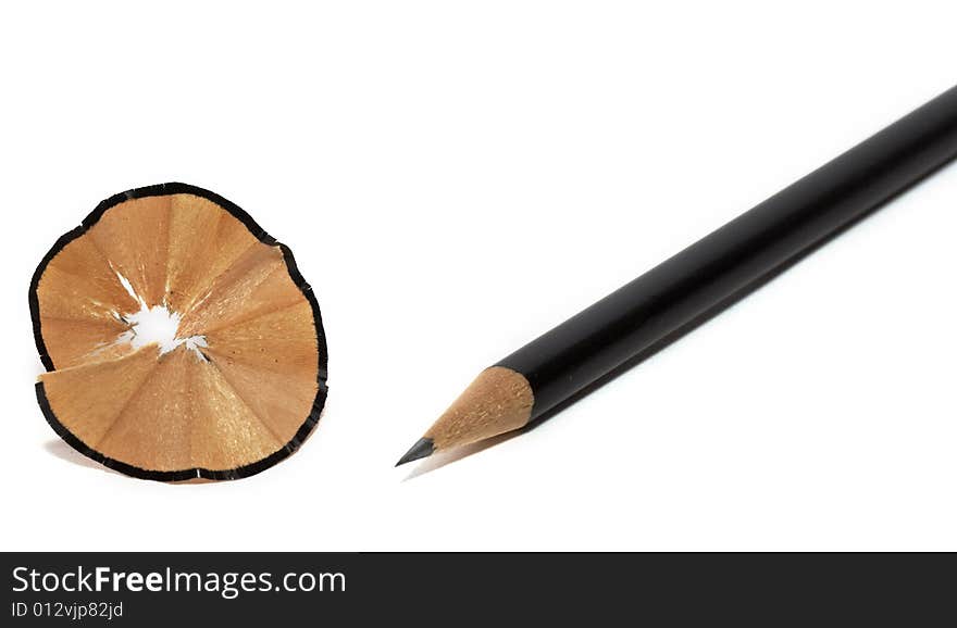 Sharpened pencil on a white background