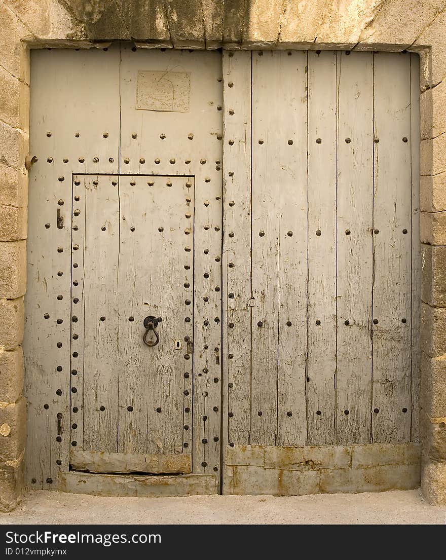 Old door in the Spanish town