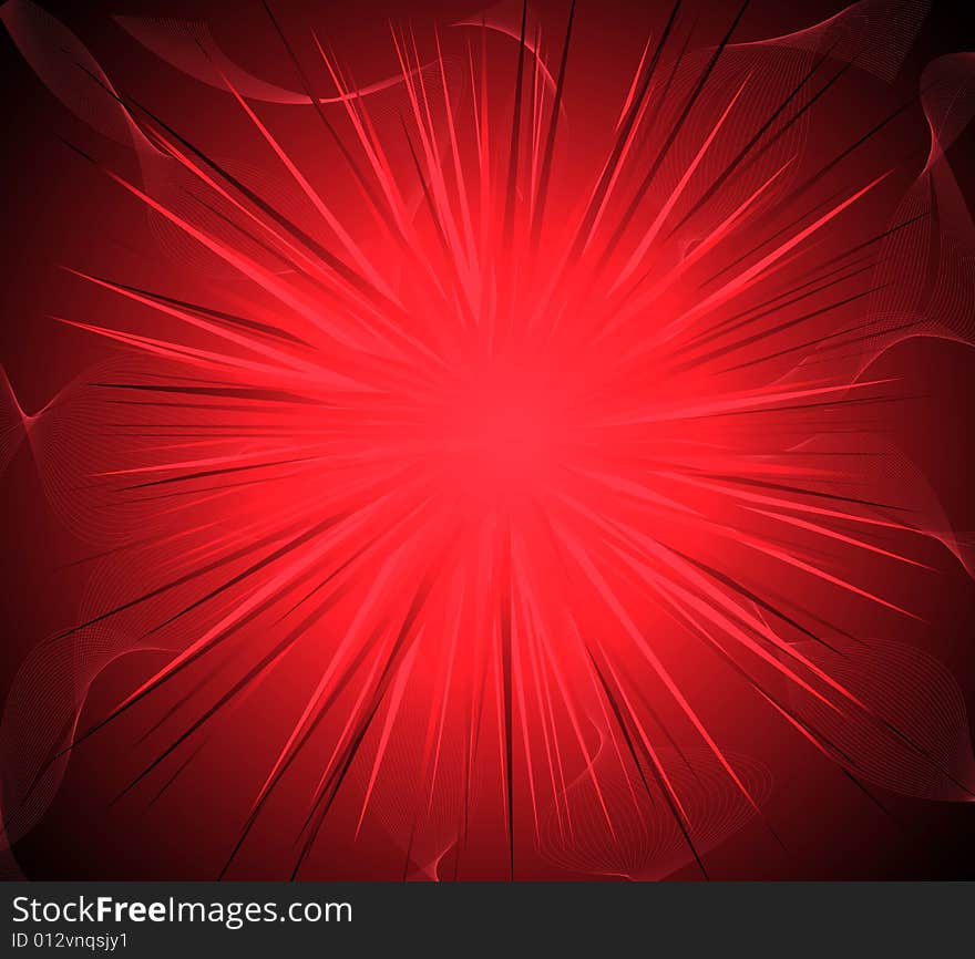 Red vector illustration on the black background. Red vector illustration on the black background.