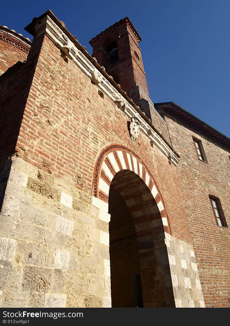 A great shot of the Montesiepi Hermitage's facade. A great shot of the Montesiepi Hermitage's facade