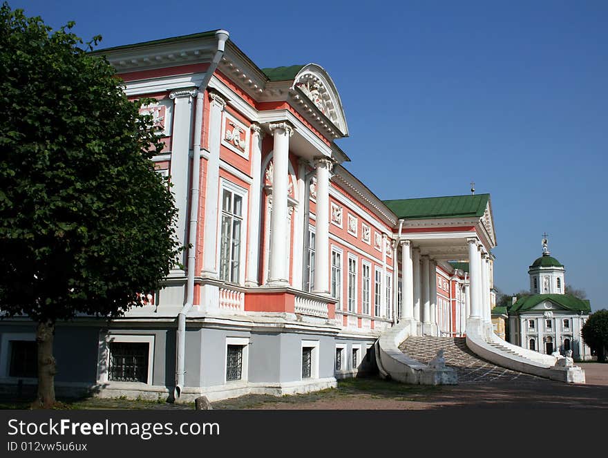 Palace at the museum-estate Kuskovo, monument of the 18th century. Moscow, Russia. Palace at the museum-estate Kuskovo, monument of the 18th century. Moscow, Russia.