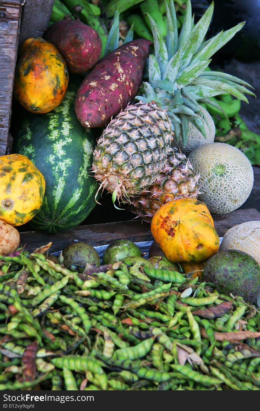 Fresh tropical fruit out on display. Fresh tropical fruit out on display