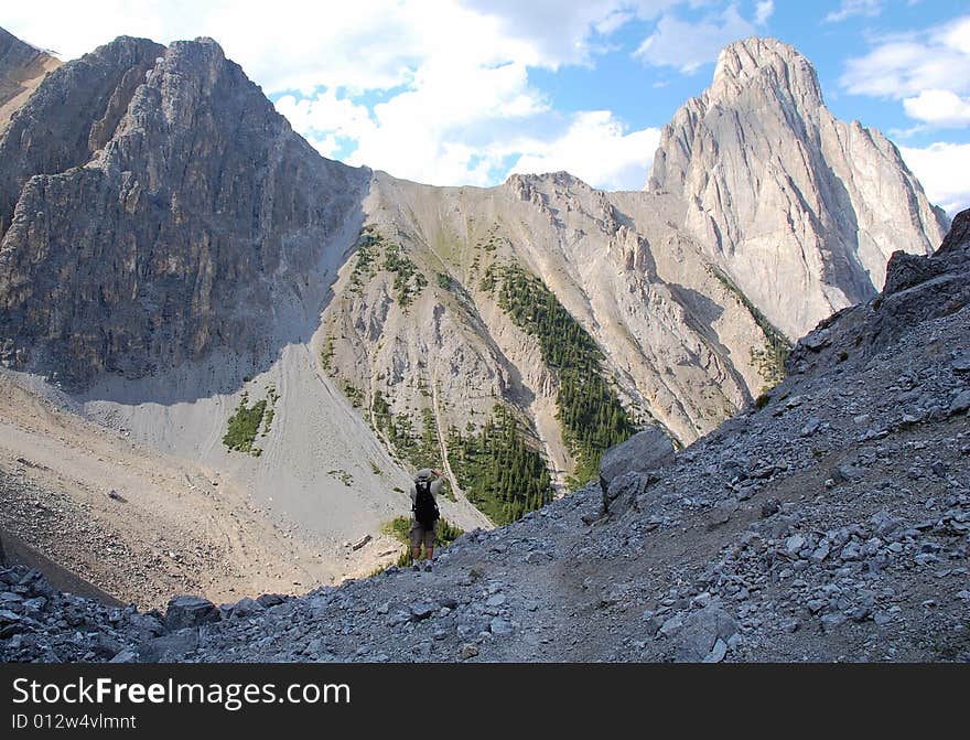 Hiking Trail In Rocky Mountains