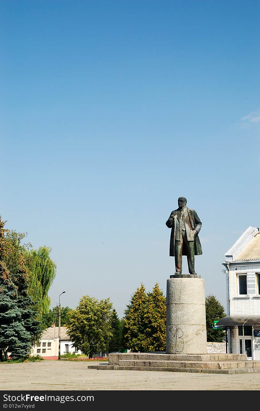 Statue of Lenin in small Ukrainian town