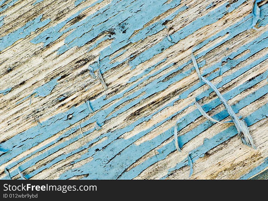 Blue paint peeling